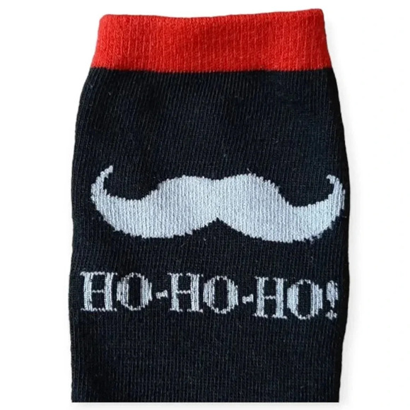 HO-HO-HO! Women's Black and Red Long Christmas Socks - Picture 3 of 3
